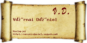 Várnai Dániel névjegykártya